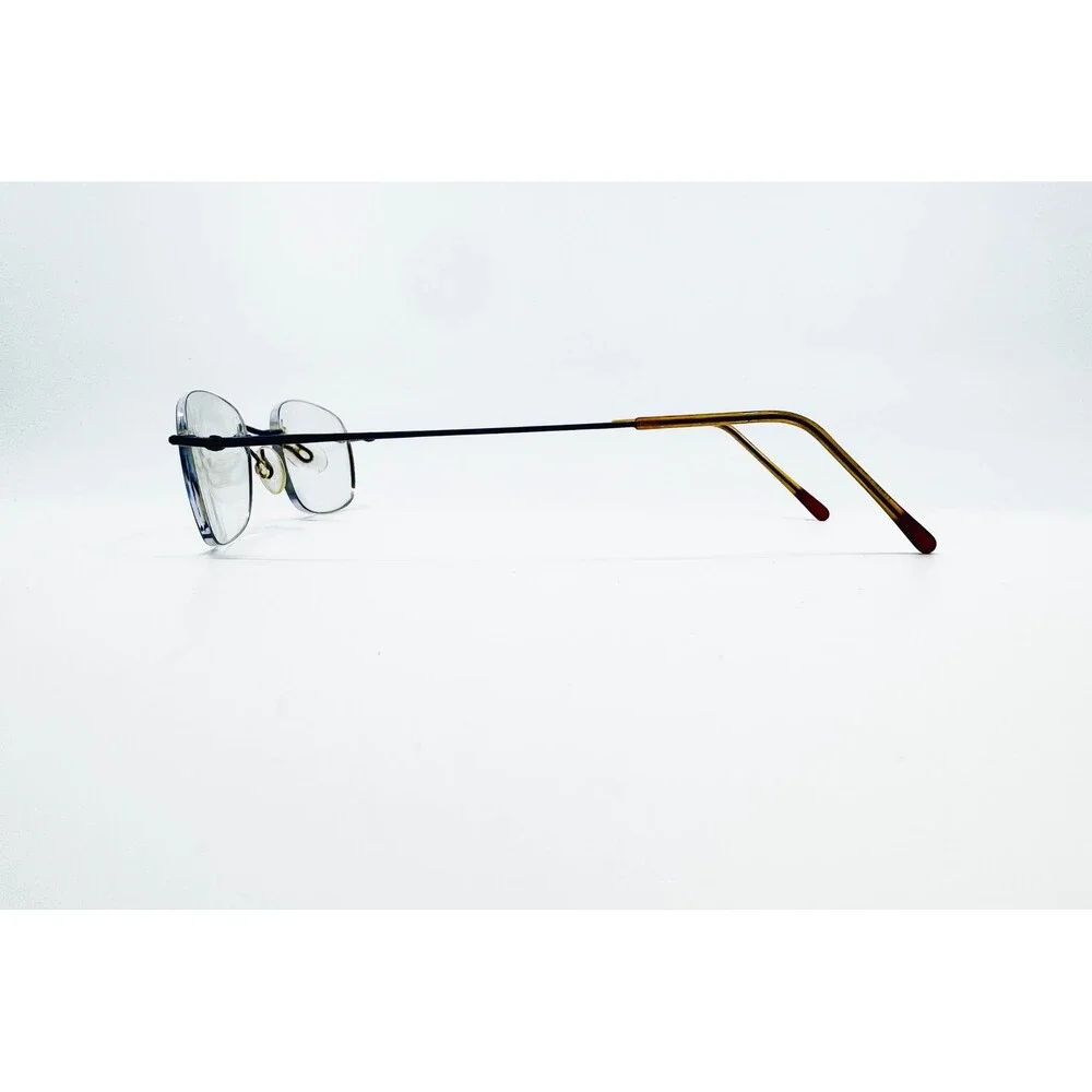 Marchon Airlock 2 Eyeglasses Mens Black Gold Rimless 760/3 24 50-21-140
